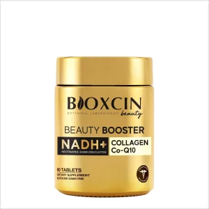 Bioxcin Beauty Booster Collageen Supplement met NADH+ & Co-Q10 – Anti-Aging Tabletten voor Huid, Haar & Energie – 60 stuks – Glutenvrij & Suikervrij