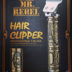 MR.REBEL Hair Clipper Professional T-Blade Tondeuse – baardtrimmer USB-oplaadbaar snoerloze elektrische kapsalon T-Blade trimmer voor mannen goud -0 – 1 – 2 – 3- mm