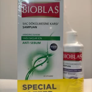 BIOBLAS ANTI HAARUITVAL SHAMPOO REINIGENDE VERZORGING ANTISEBUM VOOR VET HAAR 400 ml Plus Gratis Shampoo voor beschadigd haren 180 ml