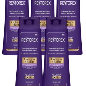 RESTOREX Collageen & Biotin Volume Shampoo voordeelpak ( 5 stuks ) 2500 ml + Bio Keratin Keratine Serum 20ml - Haarverzorging - Shampoo - Herbal Shampoo - Bio shampoo - volume shampoo - Haarverzorging